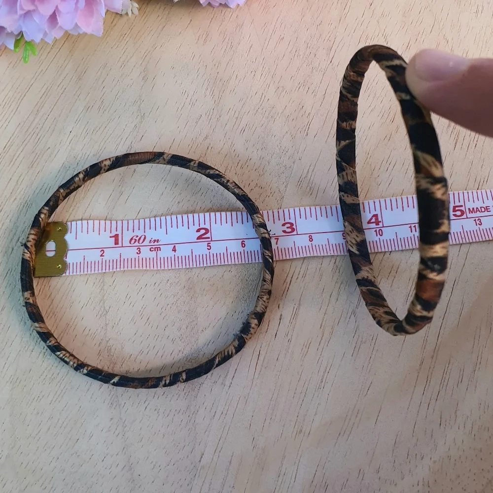 Leopard Print Fabric Bangles - Picture 7 of 7